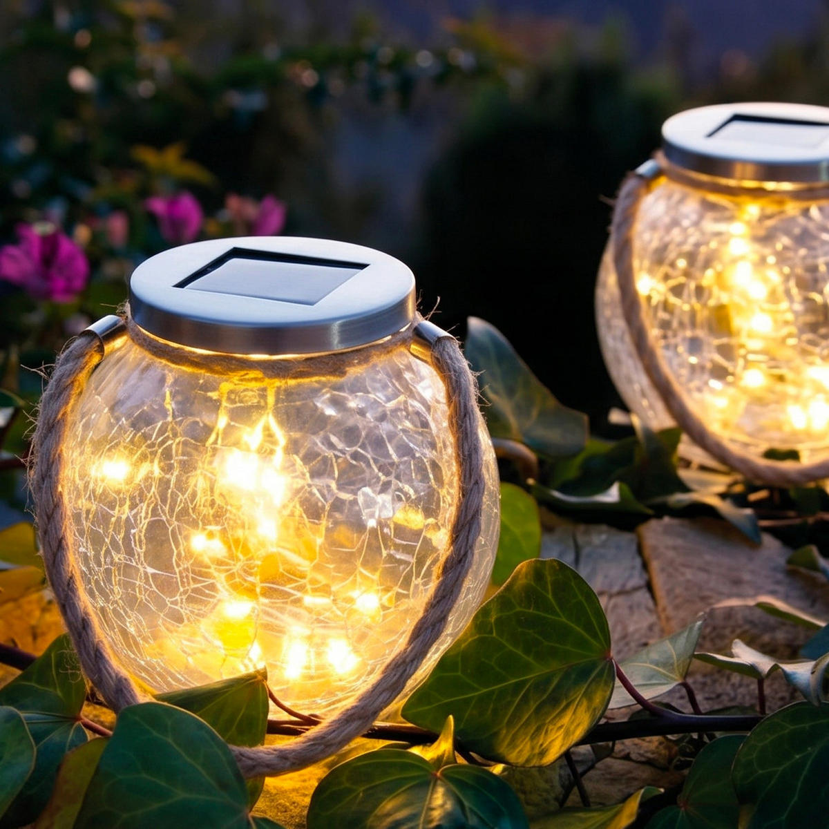 SET aus 2 Sonnenkugeln CRACK transparent - Transparent, Glas (11/11/13cm) - Lumisky
