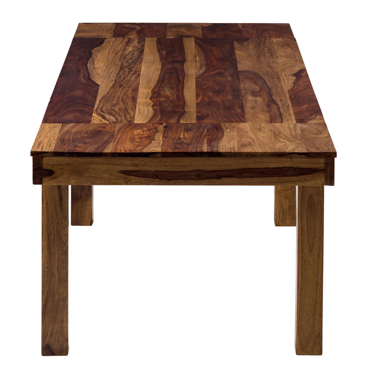 ESSTISCH mit Ansteckplatten - Sheesham massiv - Sheeshamfarben, Holz (90/160/77cm) - home24