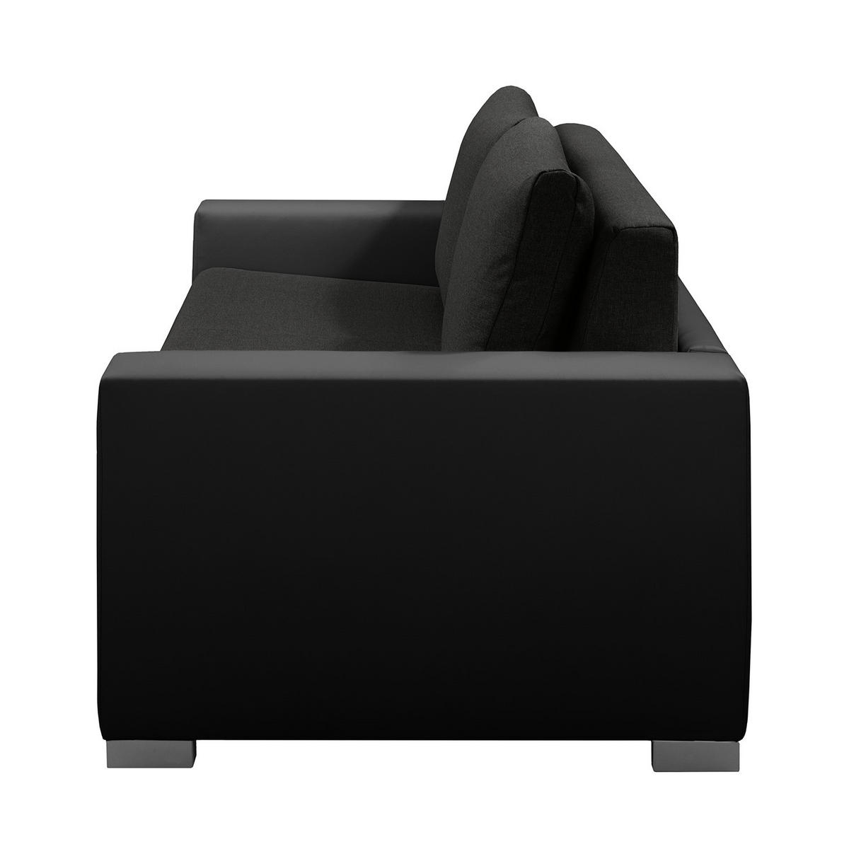 SCHLAFSOFA - Silberfarben/Schwarz, Kunststoff/Textil (173/90/90cm) - home24