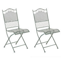 GARTENSTÜHLE Kirstin - 2er Set - antik-grün - Grün, Metall (41/50/91cm) - TPFGarden