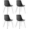 KUNSTSTOFFSTUHL 4er Set Mave 46 x 55 x 80 5 cm schwarz/chrom - Schwarz, Textil (46/80.5/55cm) - tectake
