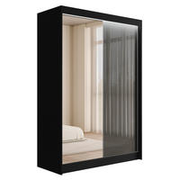 KLEIDERSCHRANK VESLI mit LED - 120 cm - Schwarz|Grau - Schwarz/Grau, Holzwerkstoff (120/215/61cm) - ALTDECOR