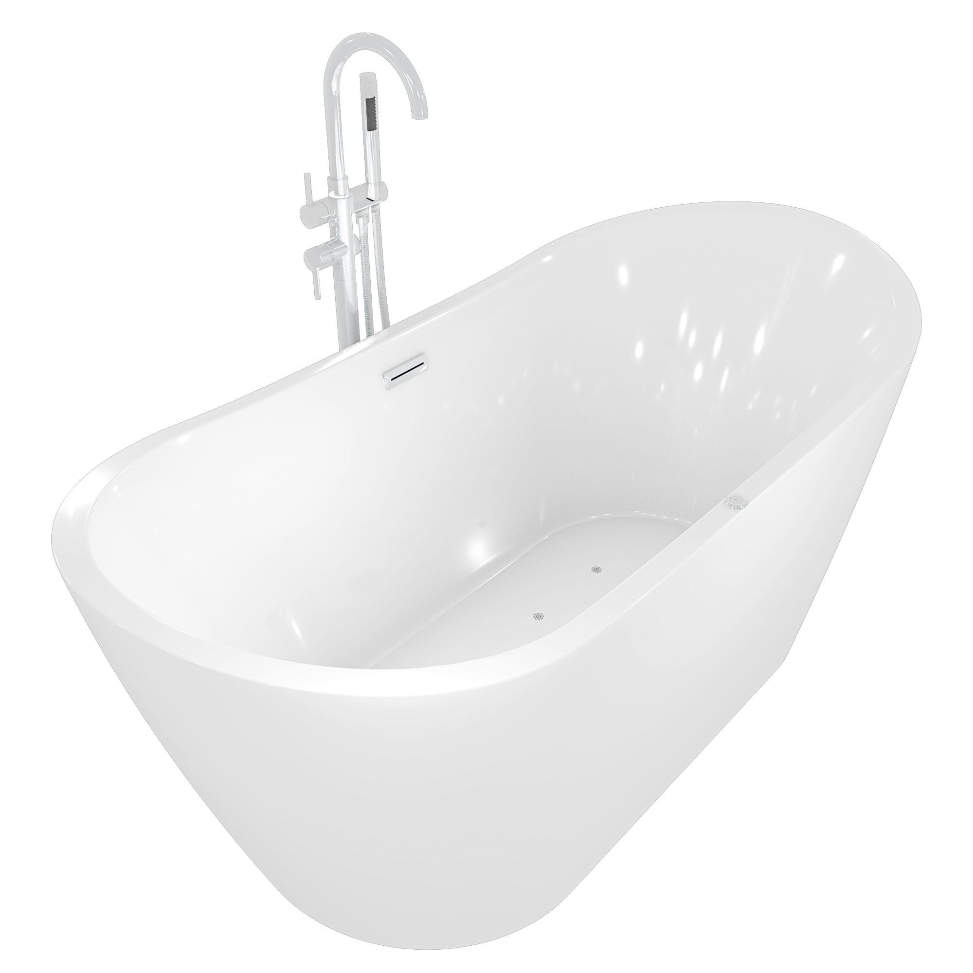 WHIRLPOOL freistehend F13 Armatur AF02 - Weiß, Glas/Kunststoff (80/72/180cm) - AcquaVapore by Sandra Jentho