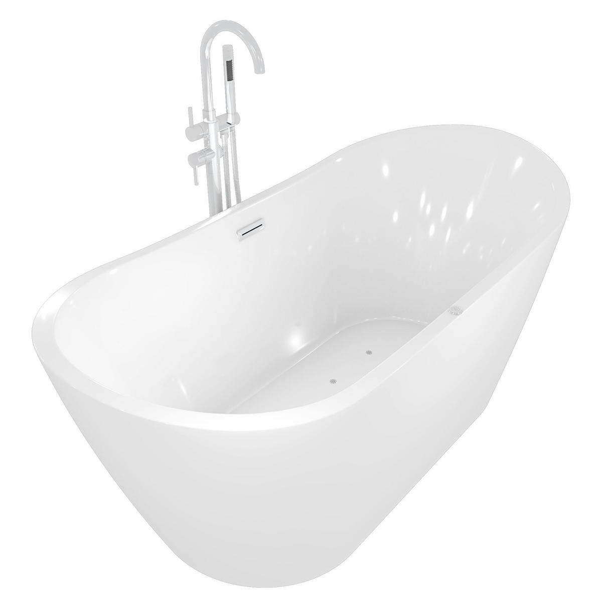 WHIRLPOOL freistehend F13 Armatur AF02 - Weiß, Glas/Kunststoff (80/72/180cm) - AcquaVapore by Sandra Jentho