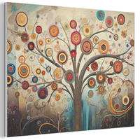AKUSTIKBILD Baum - Baum des Lebens - Farbe Wanddeko 70x50 cm - Braun, Kunststoff (70/50/0.9cm) - MuchoWow