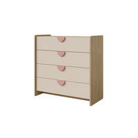 KINDERKOMMODE LEXO 10 93/91/40 cm in Eiche Cremona/Macadamia/Puderrosa - Eichefarben/Beige, Holzwerkstoff (93/91/40cm) - Deine Möbel 24