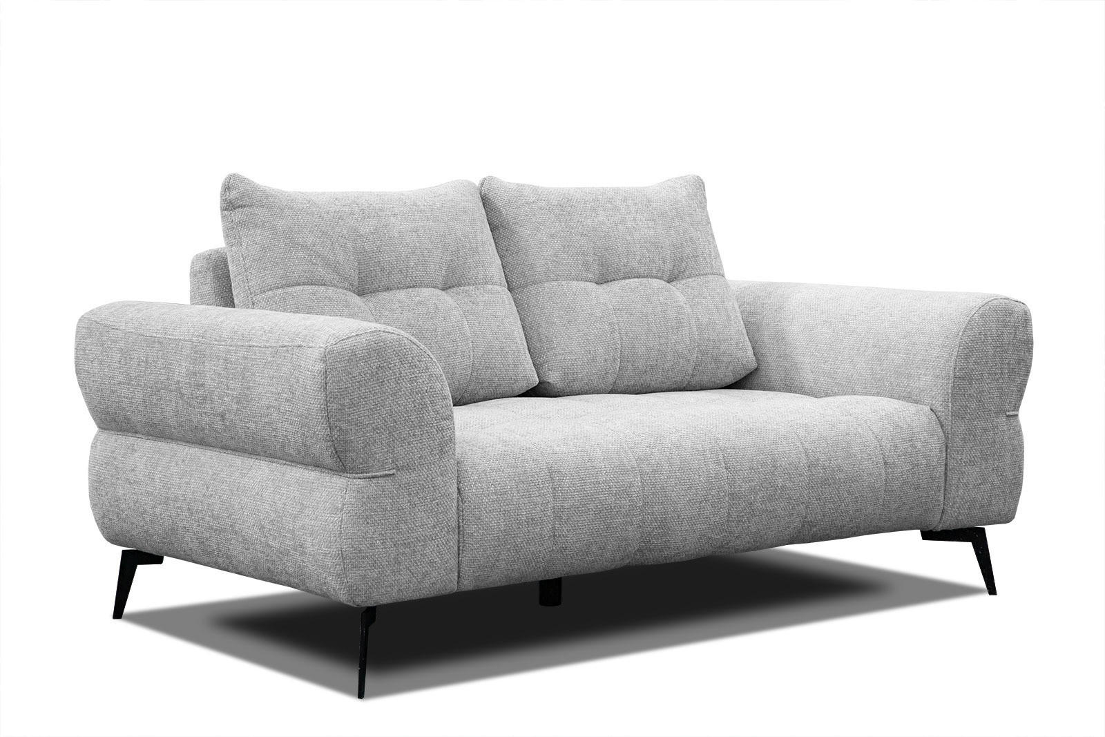 SOFA SALVINI 2-Sitzer, hellgrau - Hellgrau/Schwarz, Holzwerkstoff/Textil (176/88/99cm) - Courtois Laville