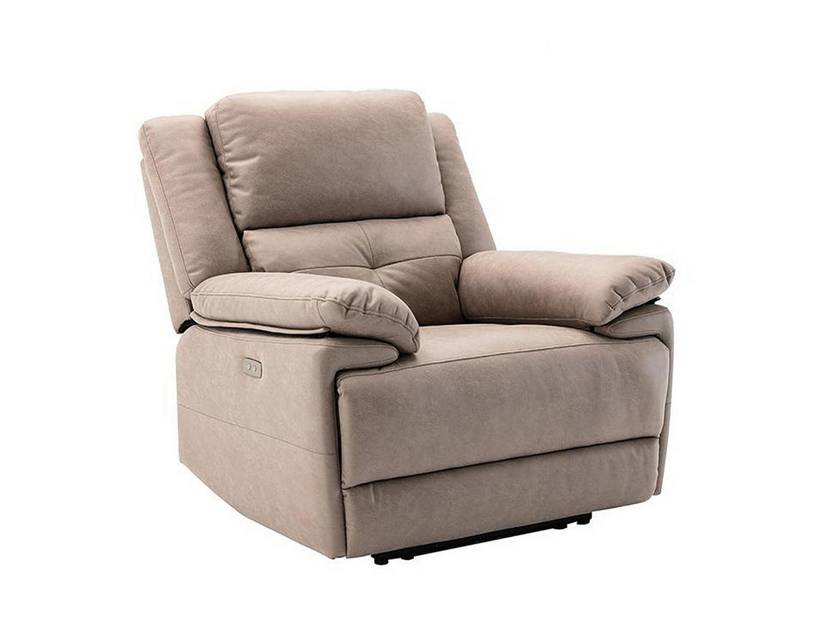 RELAXSESSEL elektrisch - Stoff - Taupe - DOLENE - Braun, Textil (93/101/96cm) - Vente-Unique