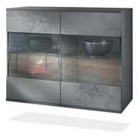 KOMMODE Bari Beton Dunkel Optik - Dunkelgrau, Holzwerkstoff (92.5/73.5/35cm) - Vladon