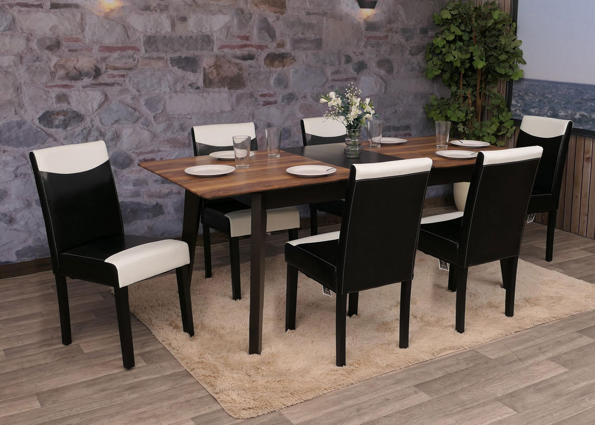 ESSZIMMERSTUHL Schwarz, Weiß, Schwarz - Schwarz/Weiß, Textil (43/90/56cm) - MCW