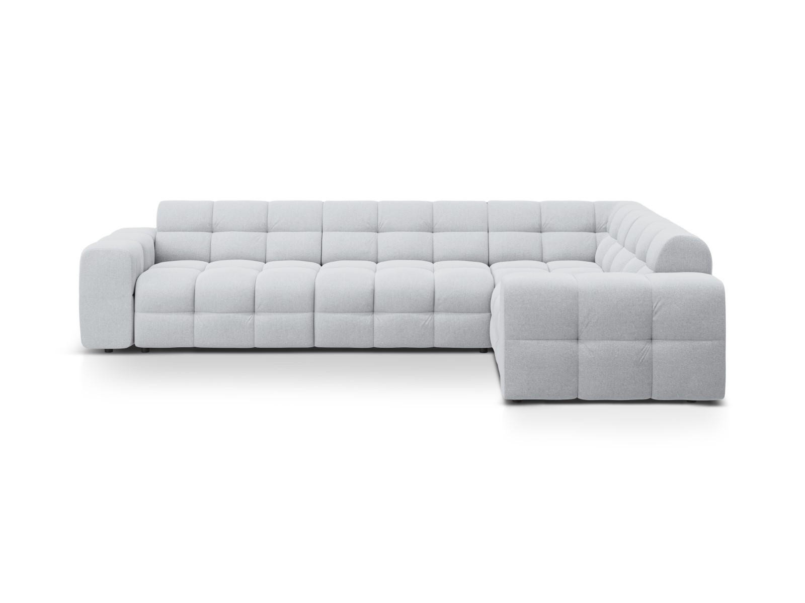 ECKSOFA rechts Kendal aus strukturiertem Stoff hellgrau 6 Sitzplätze - Hellgrau, Textil (231/332cm) - Micadoni