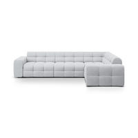 ECKSOFA rechts Kendal aus strukturiertem Stoff hellgrau 6 Sitzplätze - Hellgrau, Textil (231/332cm) - Micadoni