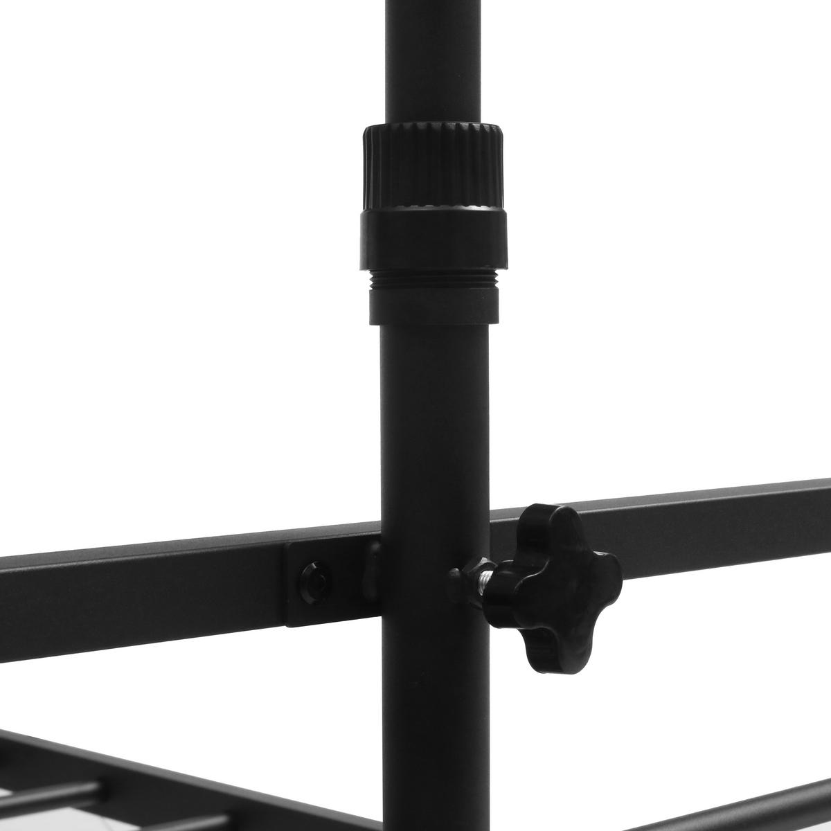 METALLBETT 90/200 cm DE-03488, mit verstellbarer Halterung, LED-Beleuchtung und Aufbewahrungskörben, in Schwarz - Schwarz, Metall (90/200cm) - ComfortXL