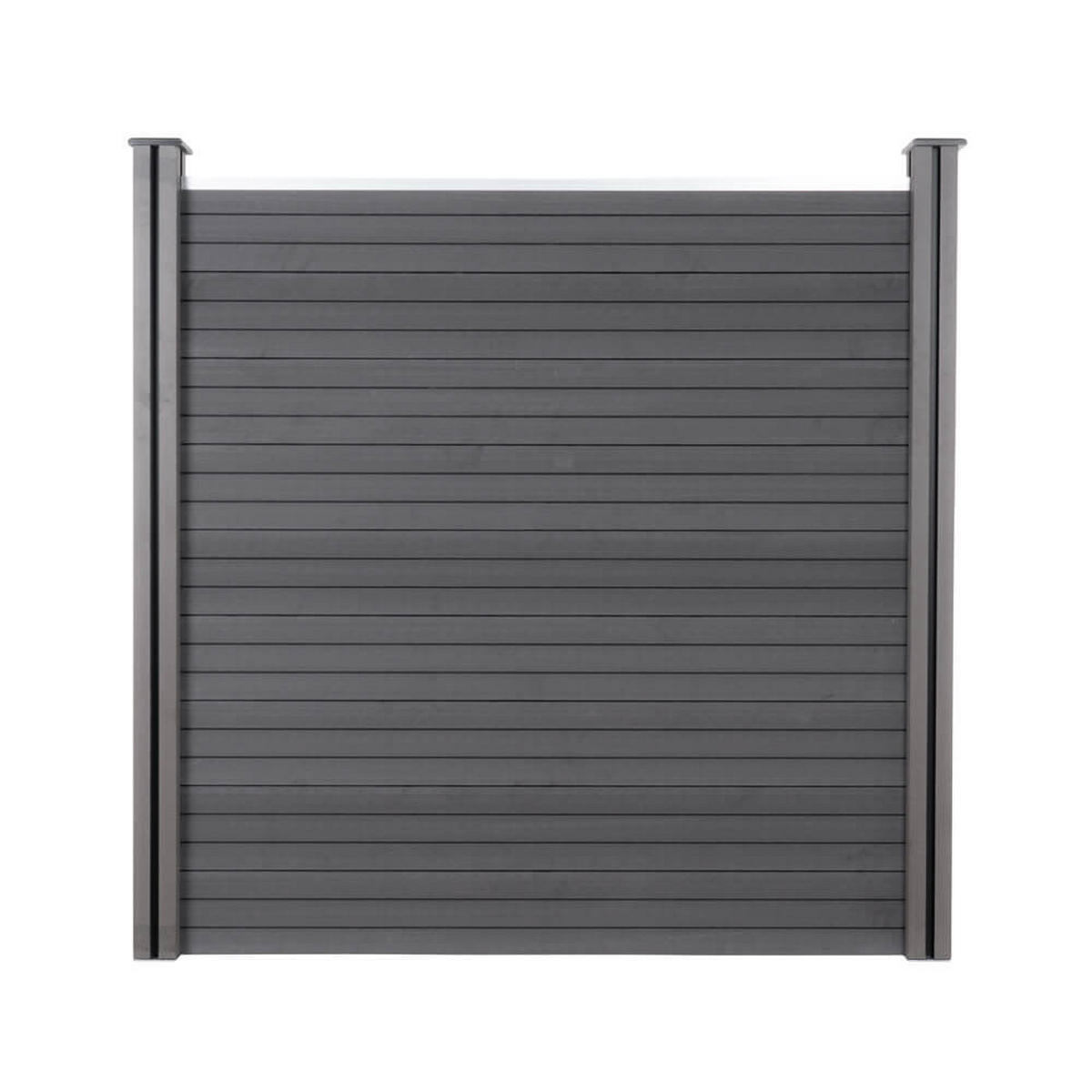 SICHTSCHUTZZAUN CALLADO - 1 x Element + 2 x Pfosten, ohne Schrägelement - Anthrazit, Kunststoff (170/180cm) - Home Deluxe