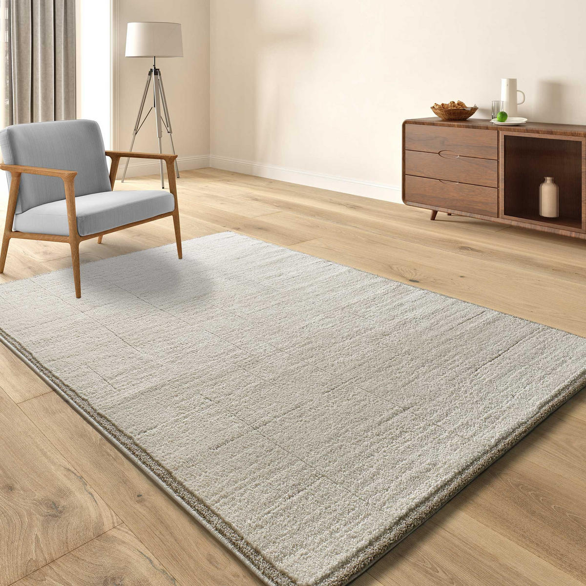 WEBTEPPICH im skandinavischen Stil Creme Candela 80/150 cm - Creme, Naturmaterialien/Textil (80/150cm) - Atticgo