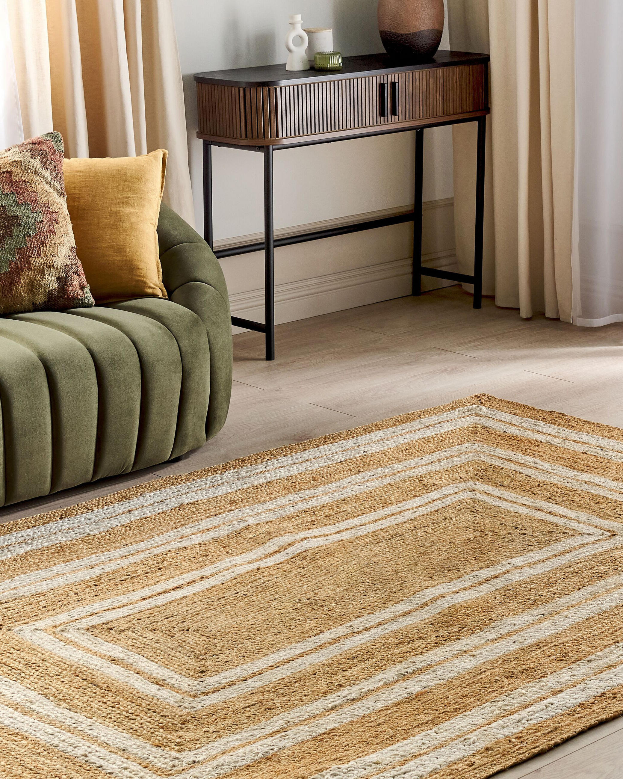 TEPPICH geflochten Beige 160/230 cm Elmali - Beige, Naturmaterialien (160/230cm) - Beliani