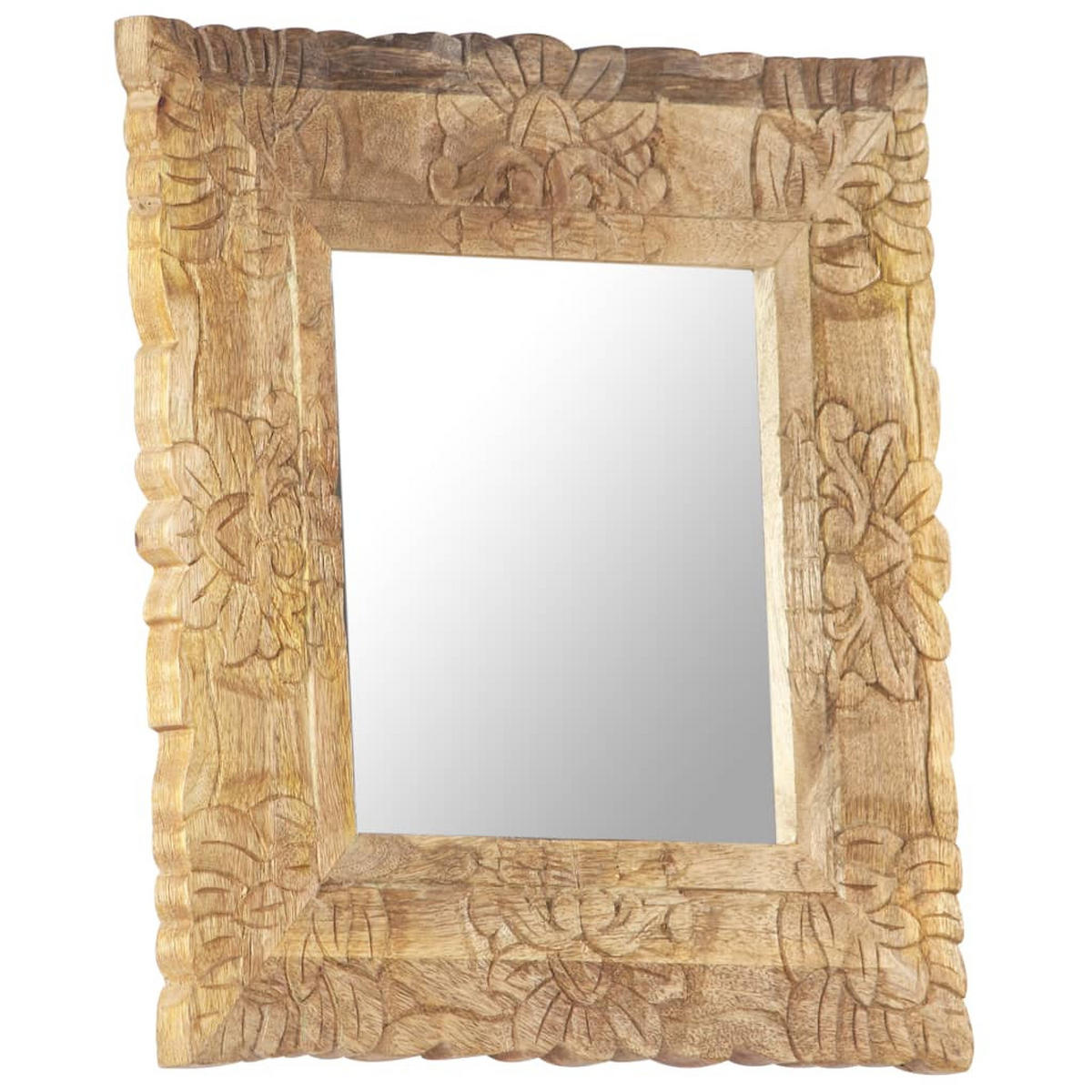 SPIEGEL 50x50 cm Massivholz Mango - Braun, Holz (50/50/1cm) - furnicato