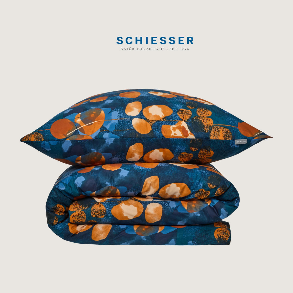 BETTWÄSCHESET Maxima - Renforcé - 2-teilig - 135 x 200 cm - Blau-Rost - Rostfarben, Textil (135/200cm) - SCHIESSER