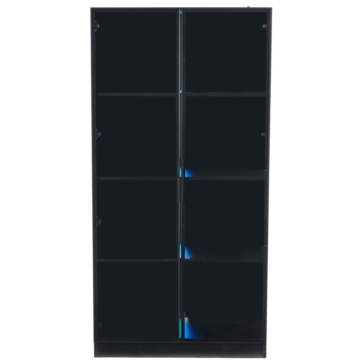 GLASVITRINE aus Spanplatte 80x40x160 cm Schwarz mit App-gesteuerter LED-Beleuchtung - Schwarz, Holzwerkstoff (40/160/80cm) - IVMEU