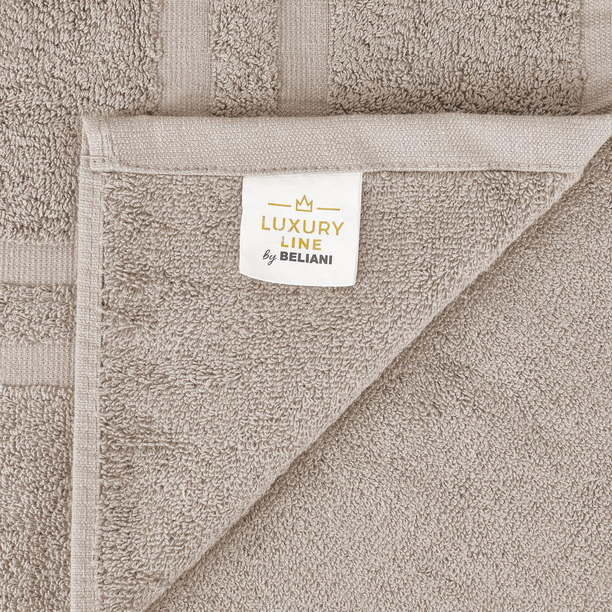 BADEHANDTUCH 9-teilig Beige Areora - Beige, Textil (140/70cm) - Beliani