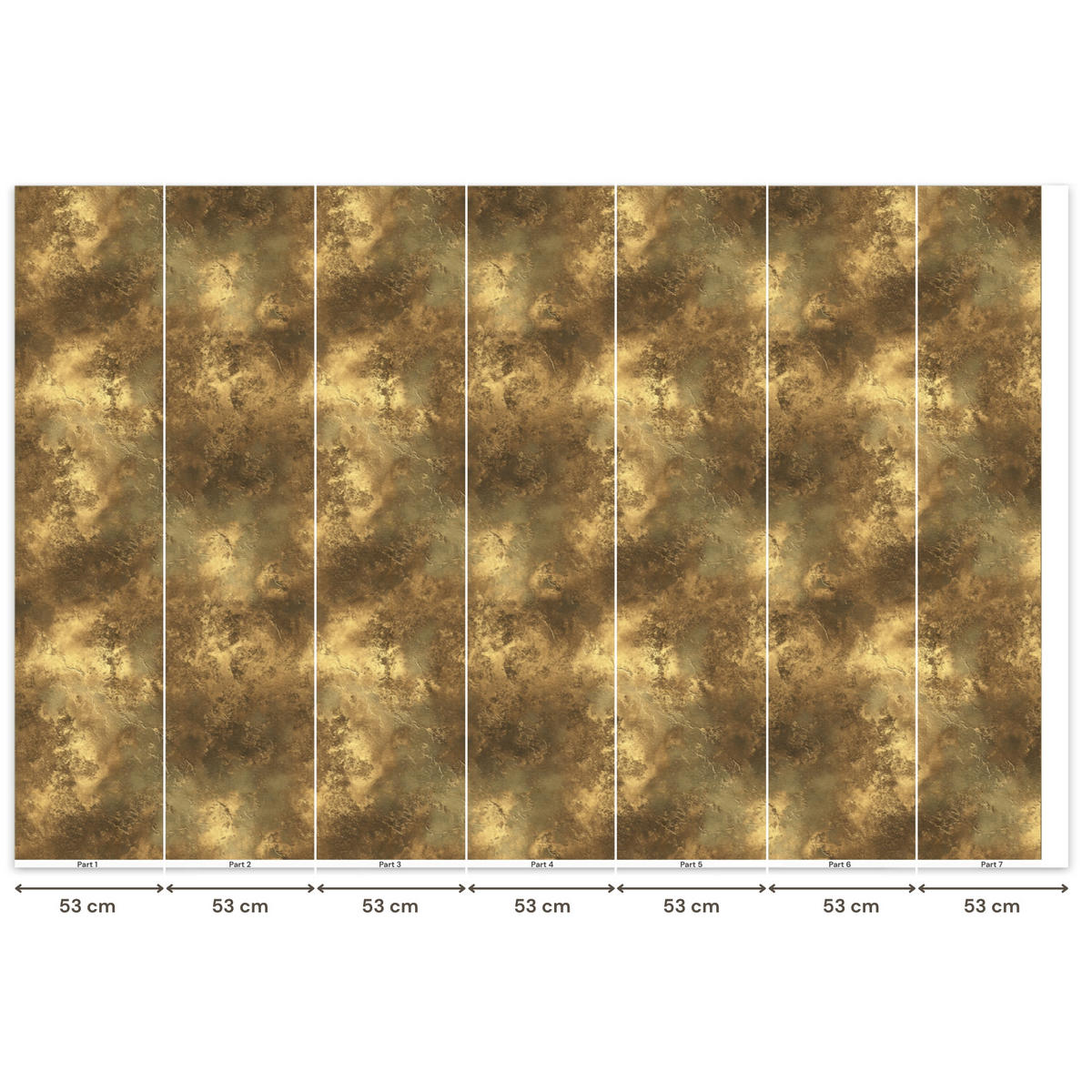 TAPETE - Antik - Metallic-Look - Gold - 350x240 cm - Messingfarben, Papier (350/240cm) - OnlyWow