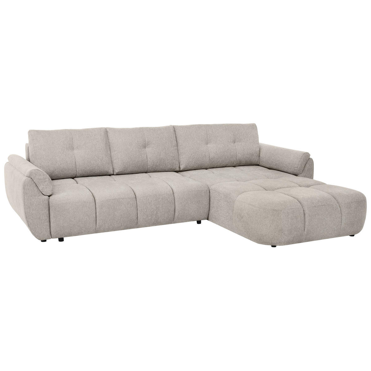 ECKSOFA Massimo, universelle Eckschlafsofa 280 cm mit Schlaffunktion und Bettkasten, Beige - Beige, Textil (283/204cm) - Beautysofa