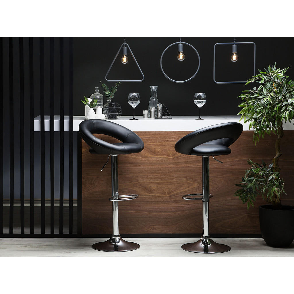 Thumbnail - Beliani Barhocker, Schwarz, Textil, 1-Sitzer, 54x101x40 cm, Esszimmer, Barmöbel, Barhocker