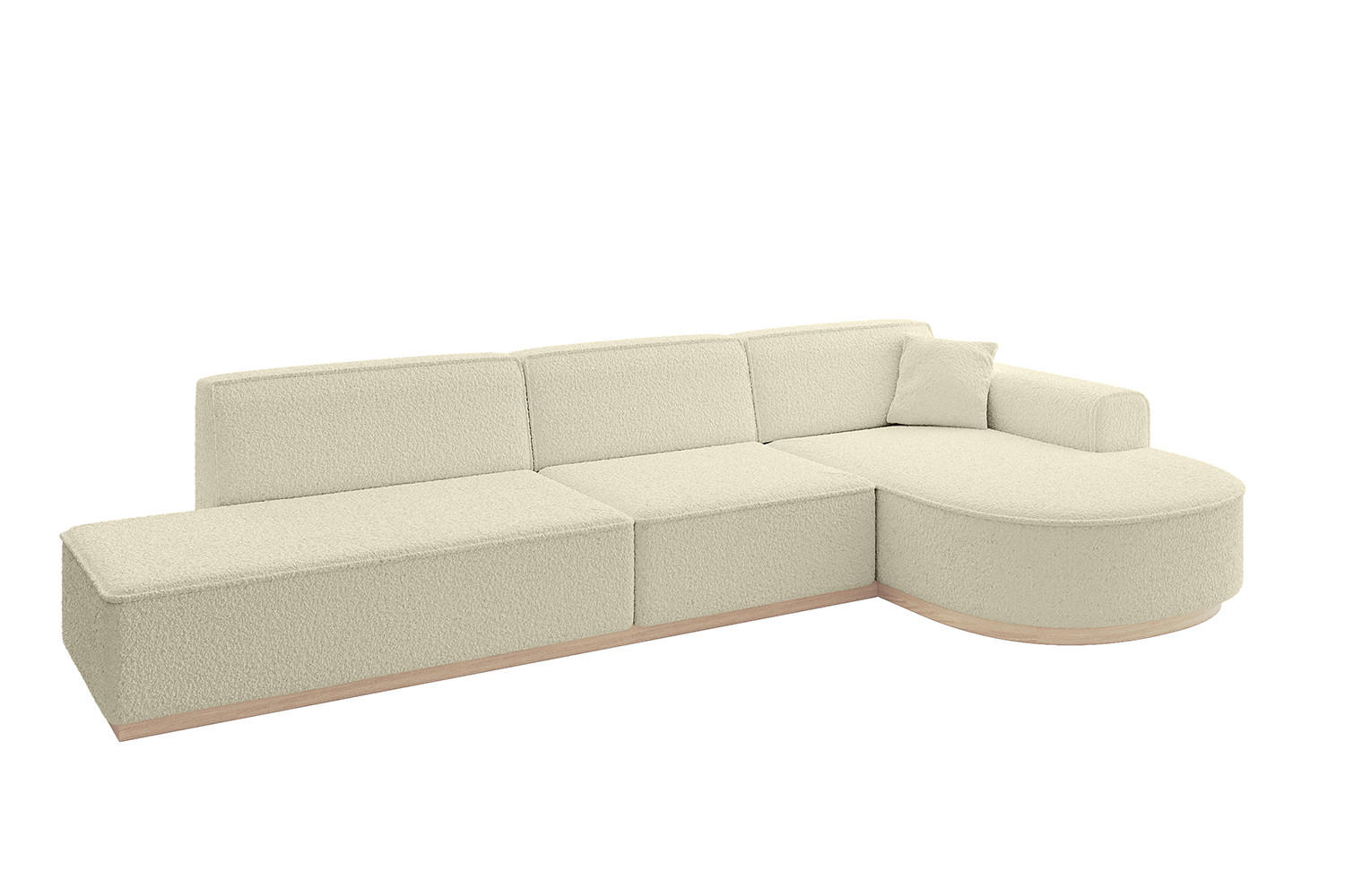 ECKSOFA Ottomane Rechts ARRIO-L2 - 328x171x83 cm Beige - Beige, Holzwerkstoff/Textil (328/171cm) - ALTDECOR