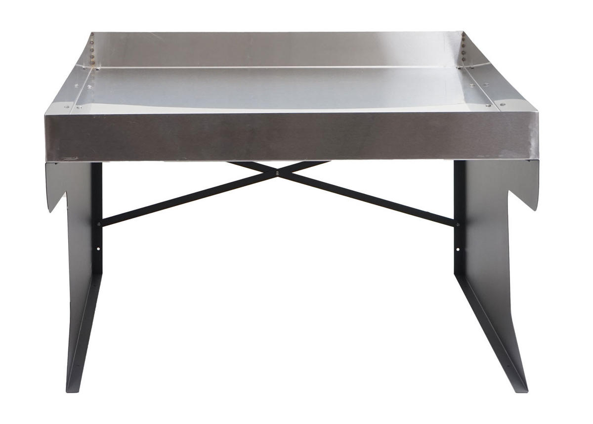 XL MÄHROBOTERGARAGE PFLANZKASTEN Silber, Grau - Silberfarben/Grau, Metall (70/47/100cm) - MCW