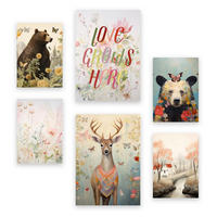 POSTER Set Mit 6 Blumen & Schmetterlinge A3 & A4 Rahmenlos - Klar, Papier (29/3cm) - Nacnic