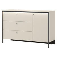 SIDEBOARD 1D3S Enna EN-04 - Sandfarben/Schwarz, Holzwerkstoff/Kunststoff (136/91/49cm) - MIRJAN24