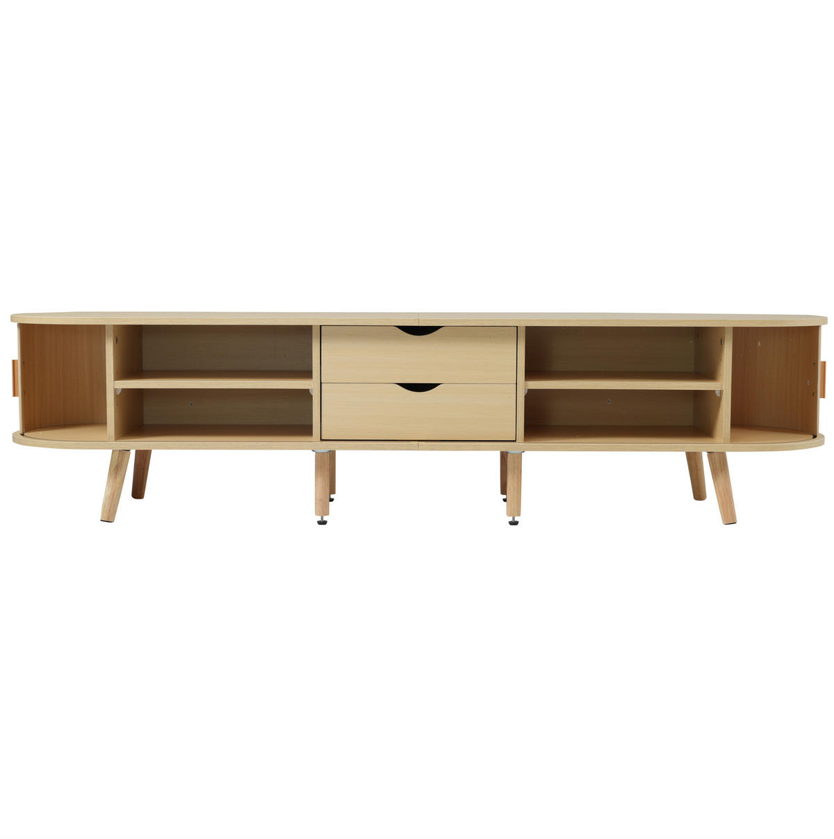 TV-SCHRANK 175/40/42 cm helles Walnussholz MDF mit 2 Schubladen und Schiebetüren - Alteiche, Holzwerkstoff (175/42/40cm) - OKWISH