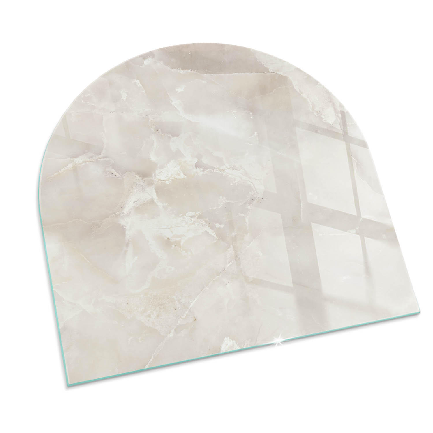 GLASPLATTE für Kamin 100x100 cm - Creme, Glas (100/100/0.4cm) - TULUP