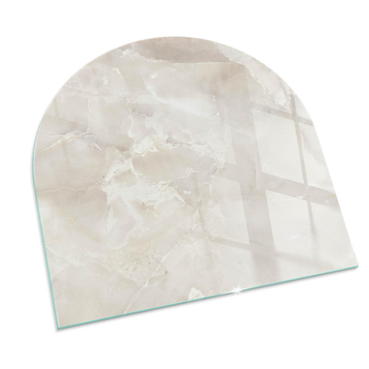 GLASPLATTE für Kamin 100x100 cm - Creme, Glas (100/100/0.4cm) - TULUP