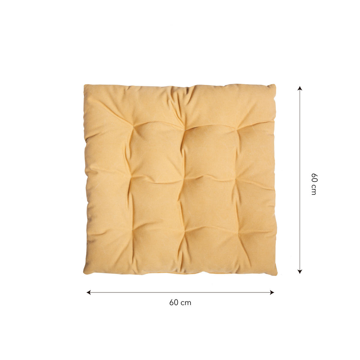 BODENKISSEN aus Baumwolle, Gelbes, 60/60 cm CALMA - Gelb, Textil (60/60/5cm) - RNT By Really Nice Things