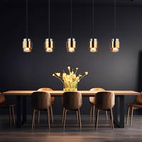 LED HÄNGELEUCHTE Metall Glas Grau 5-flammig - Grau, Glas (105/10/150cm) - Globo Lighting