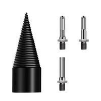 MEISSEL - Holzspaltbohrer - 32 mm Durchmesser, mit drei Griffen (silber) - Schwarz, Metall (3.2/3.2/9cm) - DCA