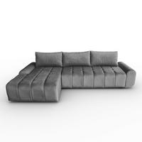 ECKSCHLAFSOFA Costa L grau links - Schwarz/Grau, Kunststoff/Textil (290/169cm) - Beautysofa