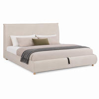BETT mit hydraulischem Stauraum 180x200 cm Samt Cream - Beige, Metall (180/200cm) - Meubliv
