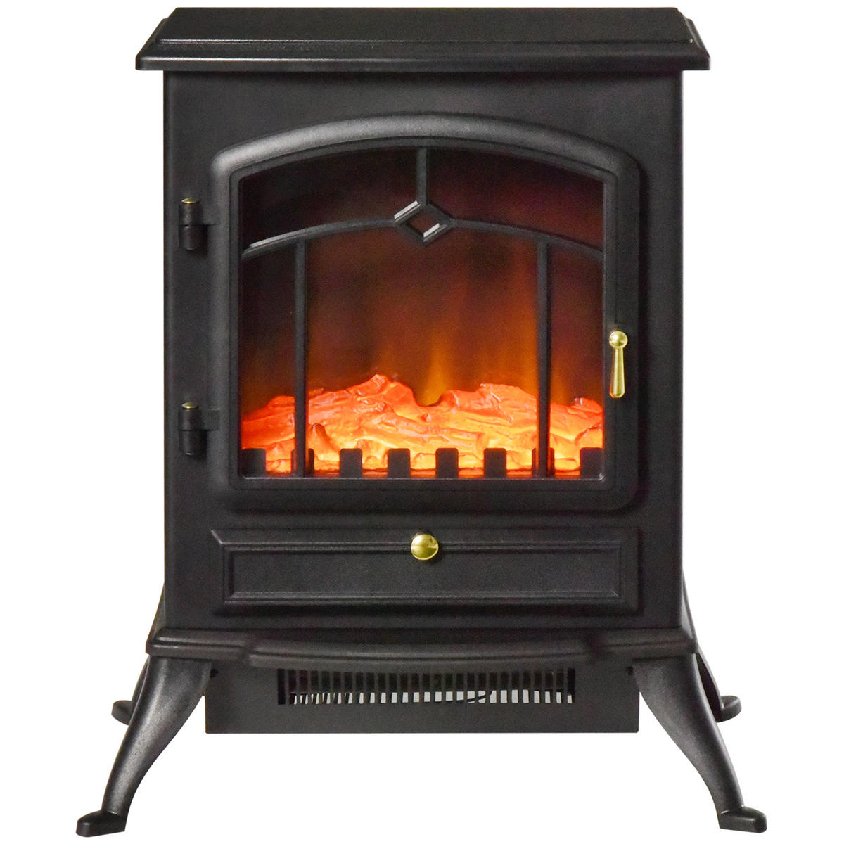 ELEKTROKAMIN DE-16996 Retro mit LED-Flammeneffekt Schwarz - Schwarz, Kunststoff (45/54/28cm) - ComfortXL