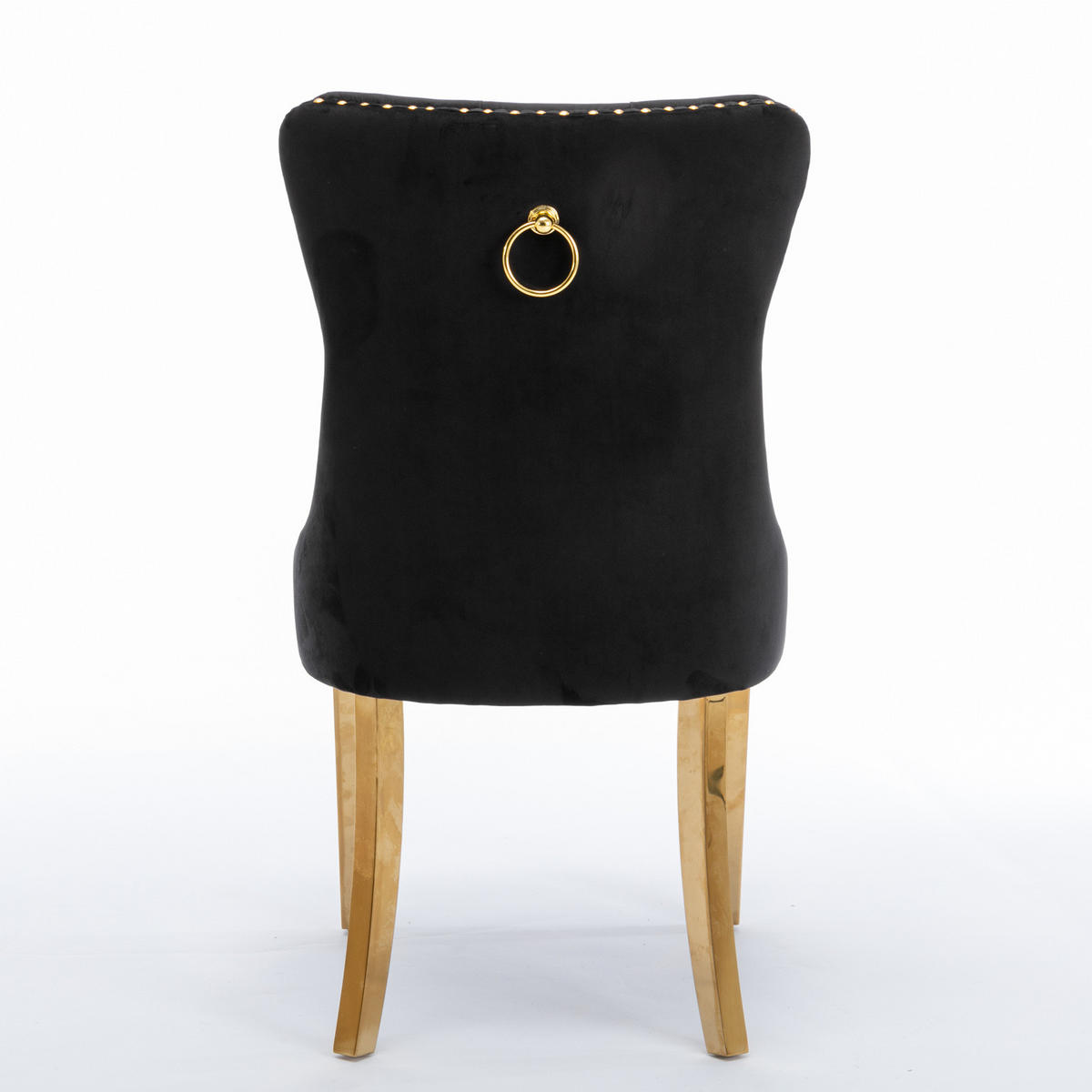 STUHL-SET DE-36289 2 Stück mit goldenen Beinen Schwarz - Schwarz, Holz (50/95/65cm) - ComfortXL