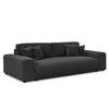 BIGSOFA Mollis Dunkelgrau Plüschcord mit Schlaffunktion - Dunkelgrau/Schwarz, Holz/Kunststoff (260/77/124cm) - S-Style Möbel
