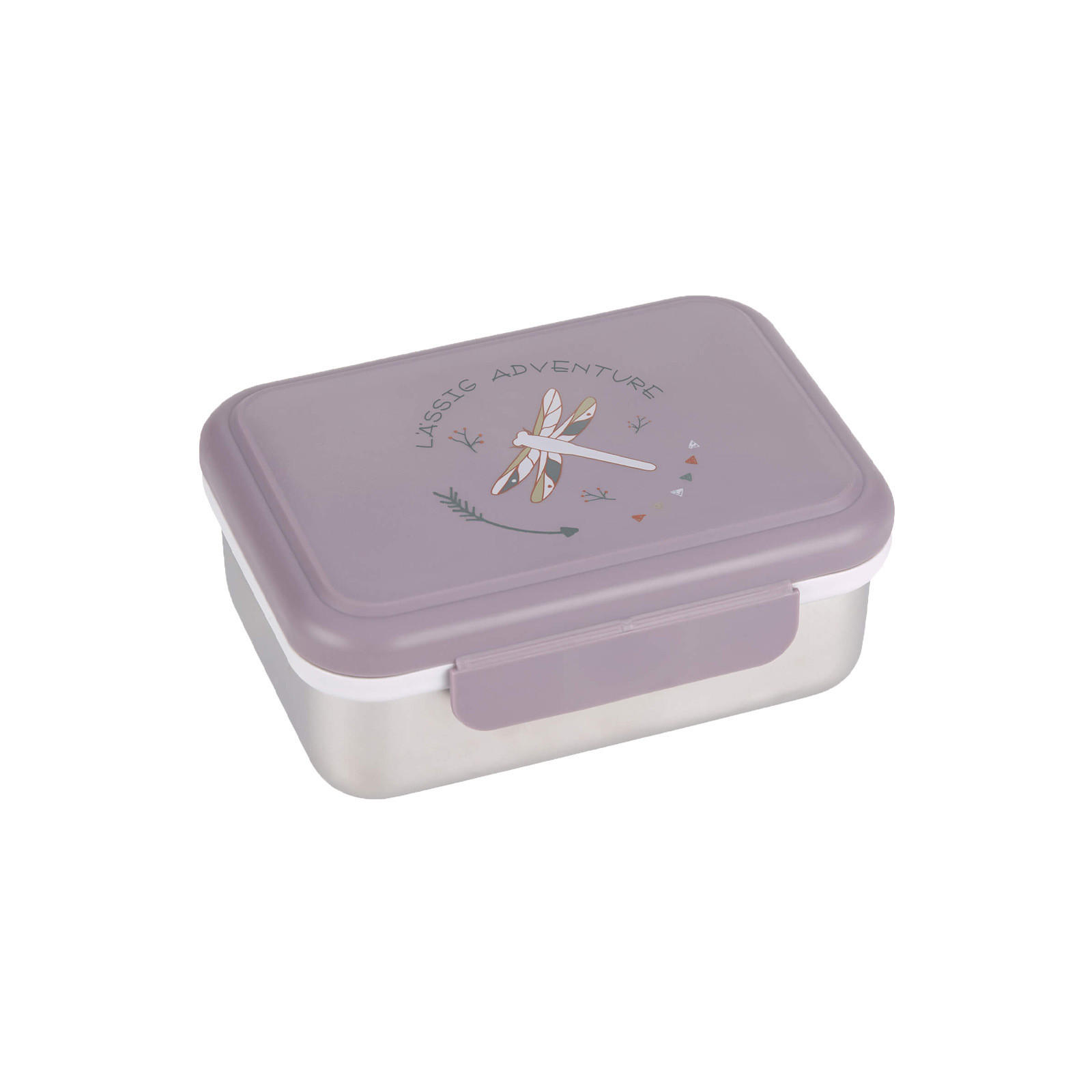 EDELSTAHL LUNCHBOX Adventure Libelle 17,3 x 13,3 x 6,9 cm - Lila, Metall (13.3/6.9/17.3cm) - Lässig