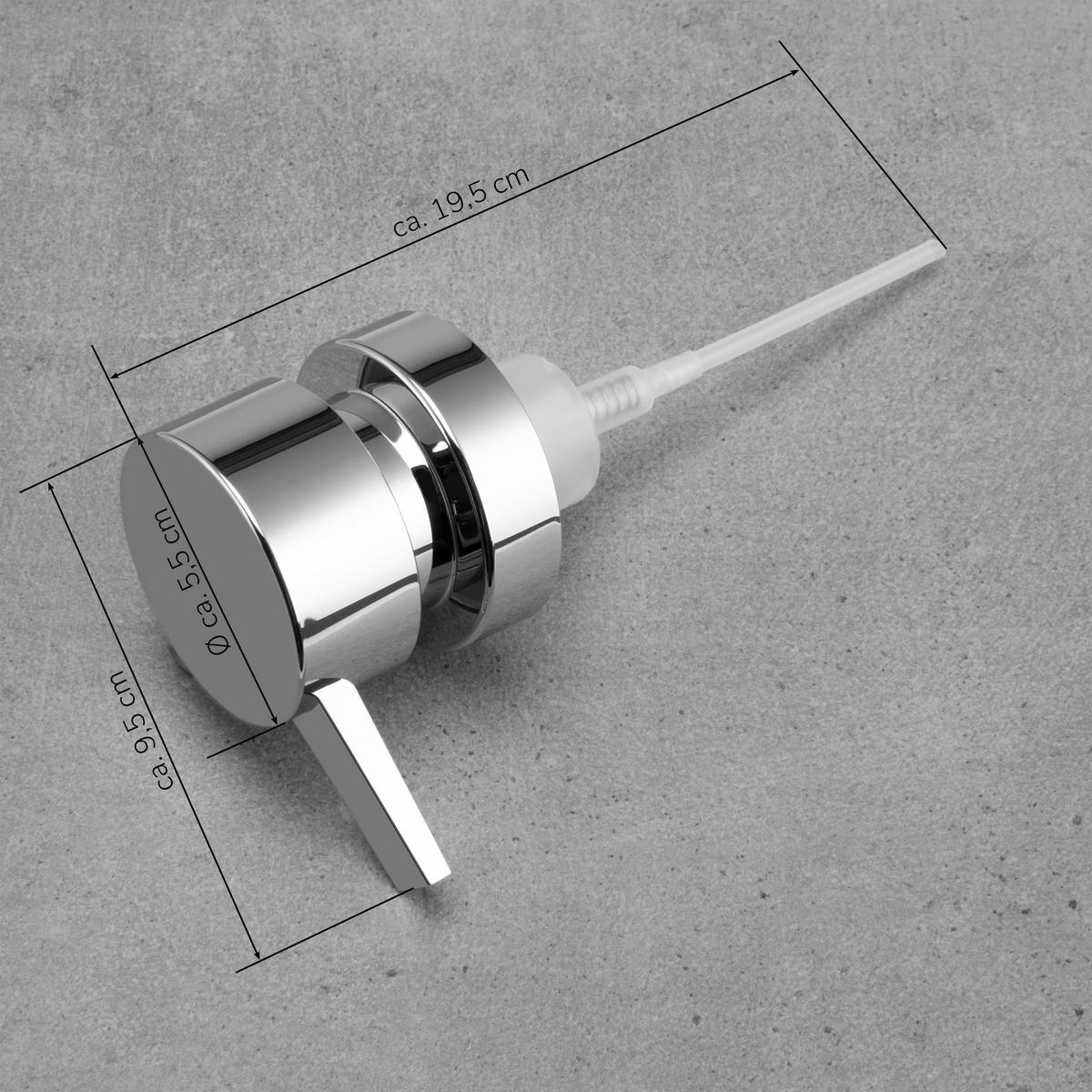 ERSATZ-SCHAUMSPENDERPUMPKOPF, silber, Kunststoff - Edelstahlfarben, Kunststoff (5.5/19.5/9.5cm) - bremermann