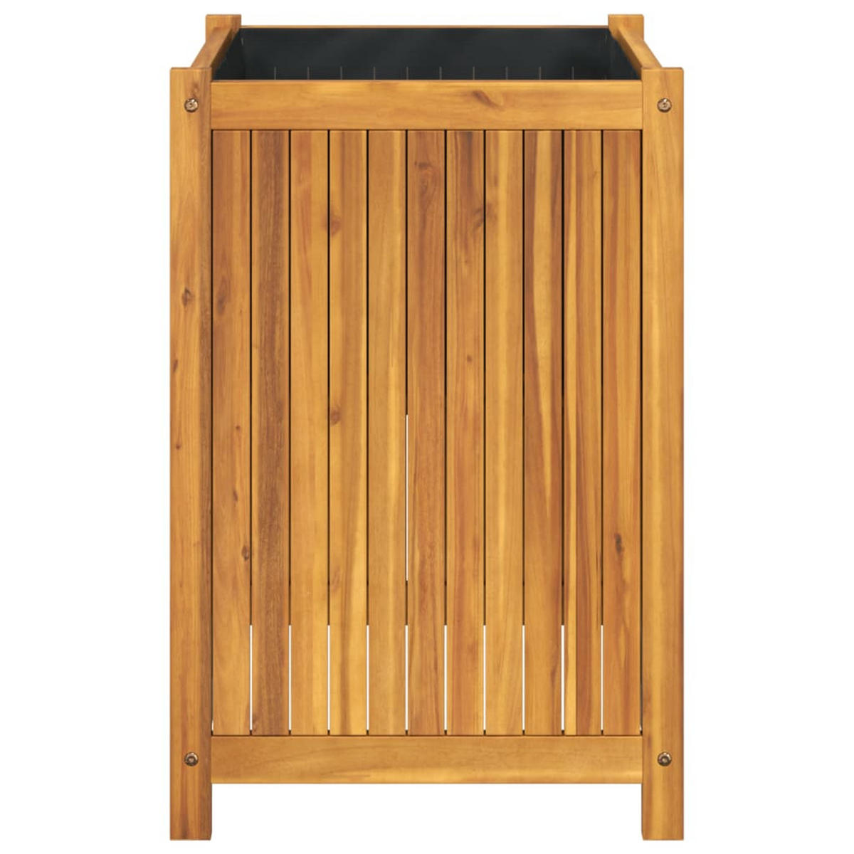 PFLANZKÜBEL Mit Einlage 50/50/75 Cm Massivholz Akazie - Braun, Holz (50/75/50cm) - vidaXL