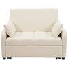 SCHLAFSOFA Klappsofa Baumwolle-Leinen mit verstellbarer Rückenlehne Beige 127/75/94 cm - Beige, Textil (75/94/127cm) - Redom