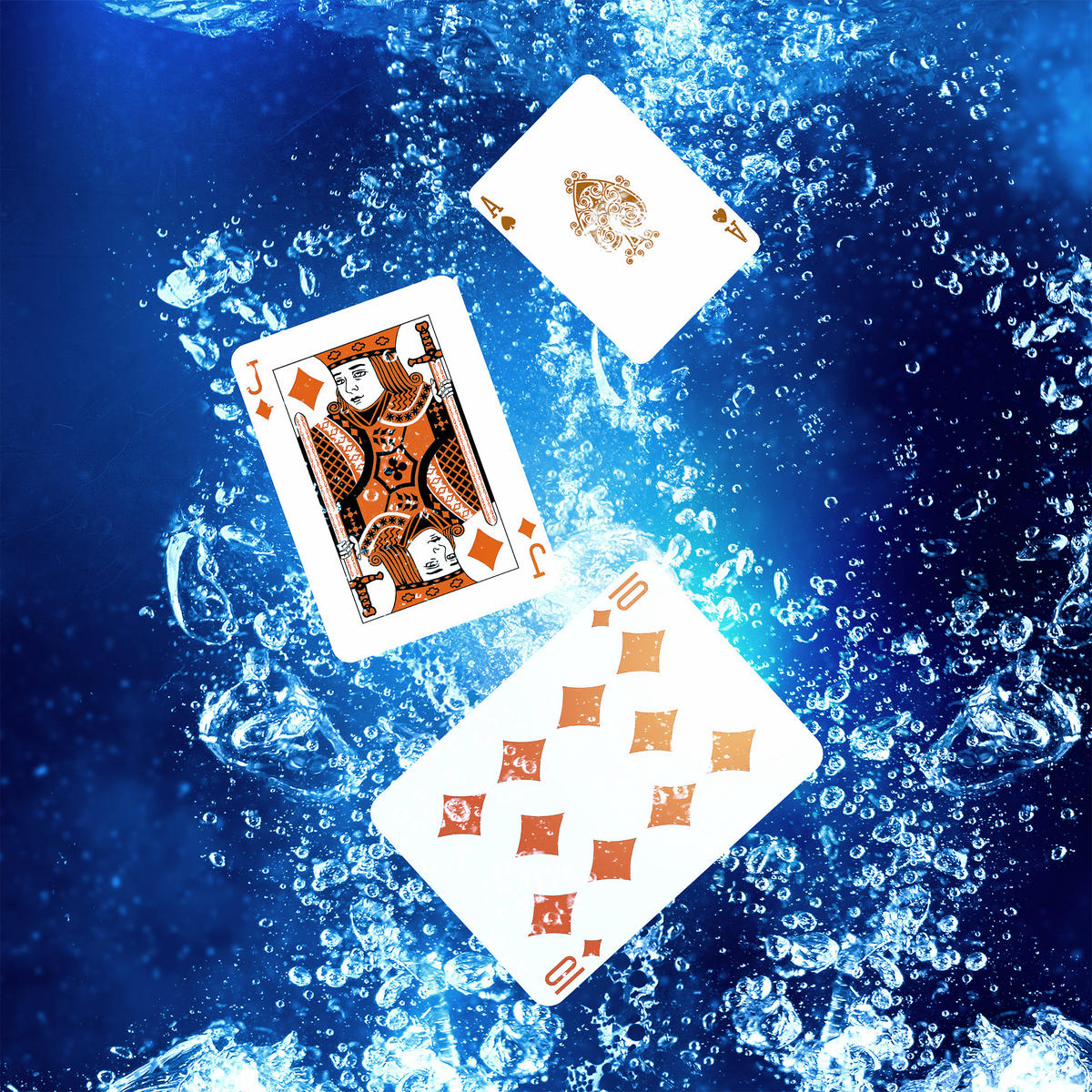 WASSERFESTE Pokerkarten - Weiß, Kunststoff (7/2cm) - Relaxdays