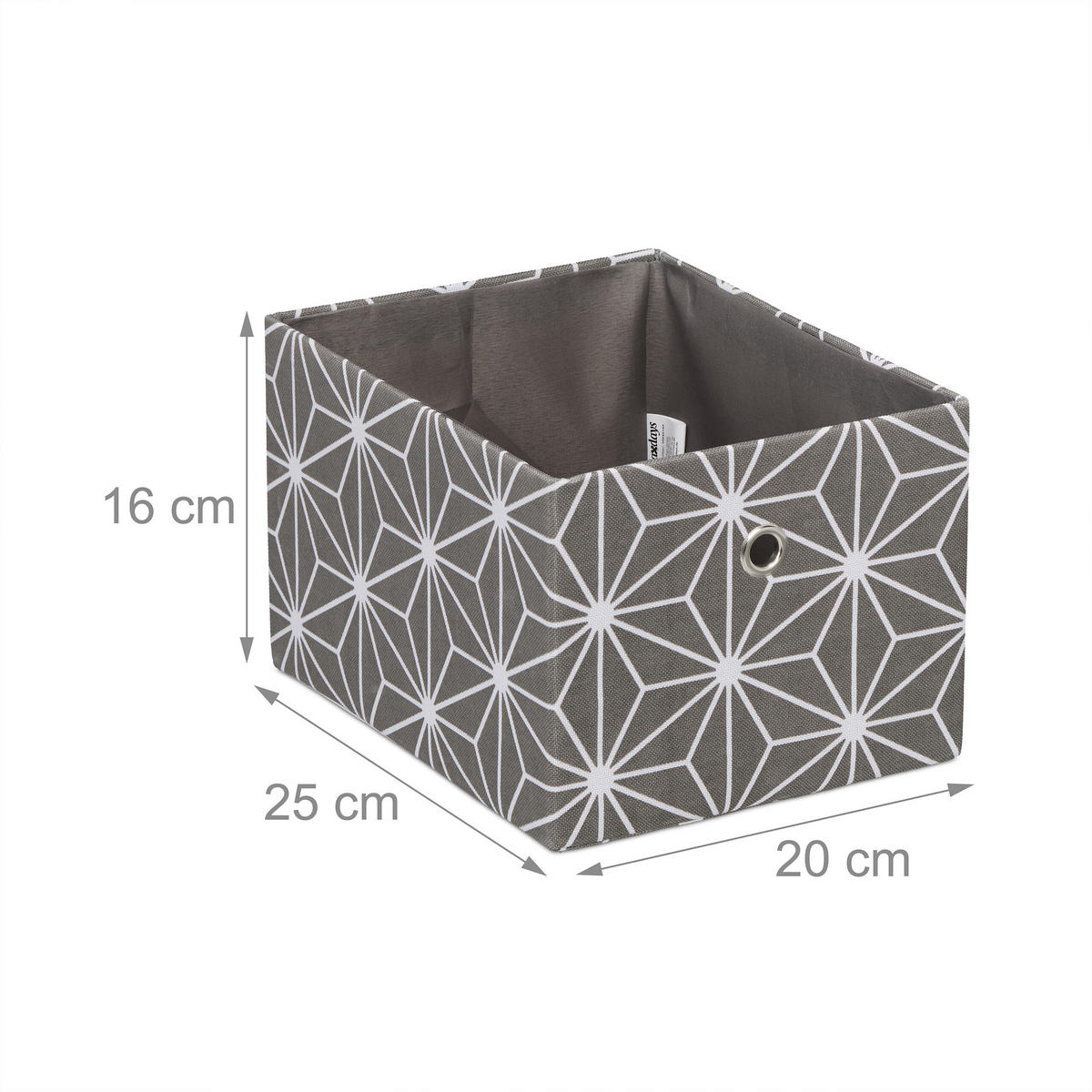 2XAUFBEWAHRUNGSBOX - Grau, Papier/Textil (20/16/25cm) - Relaxdays