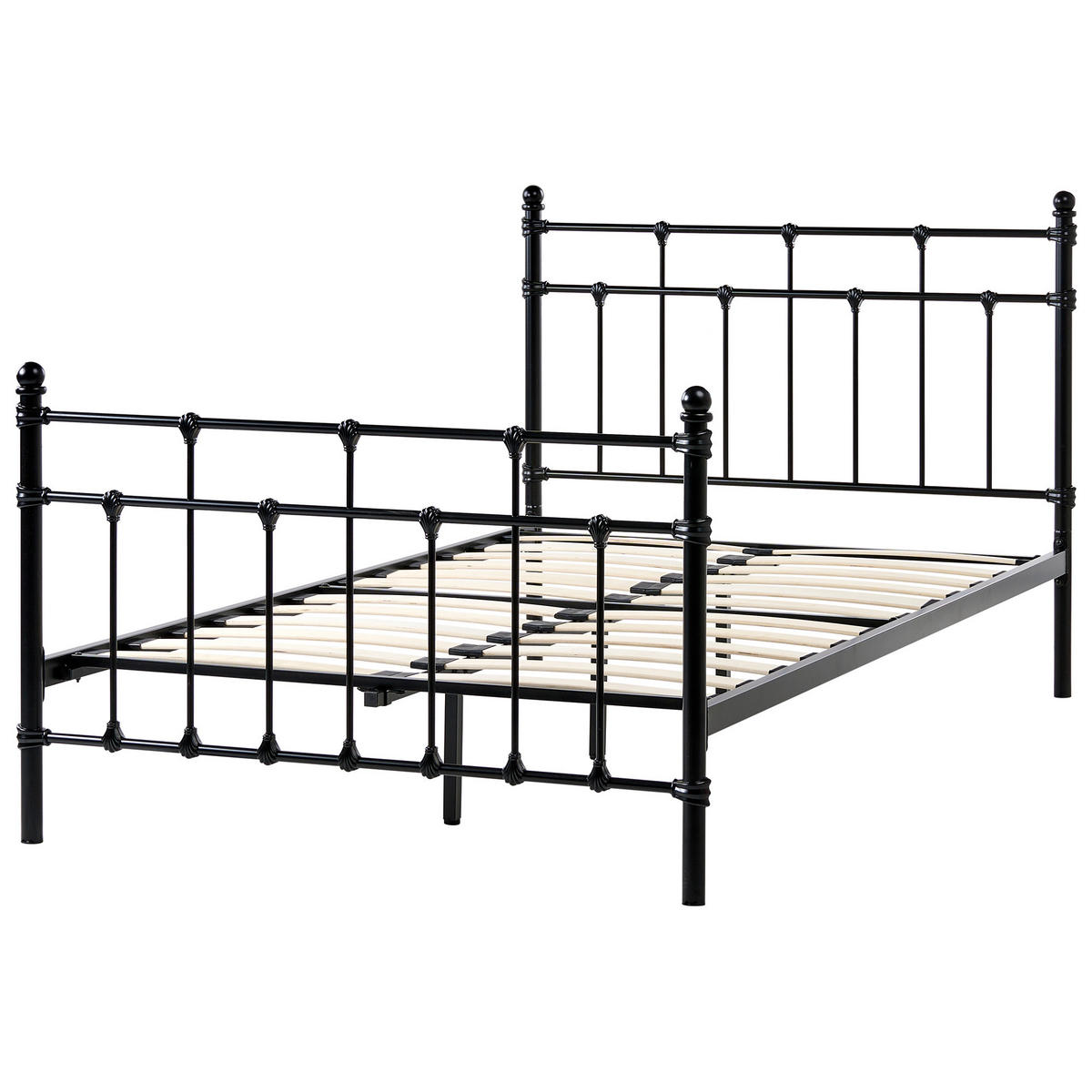 BETT mit Lattenrost 120/200 cm Schwarz Lynx - Schwarz, Metall (120/200cm) - Beliani