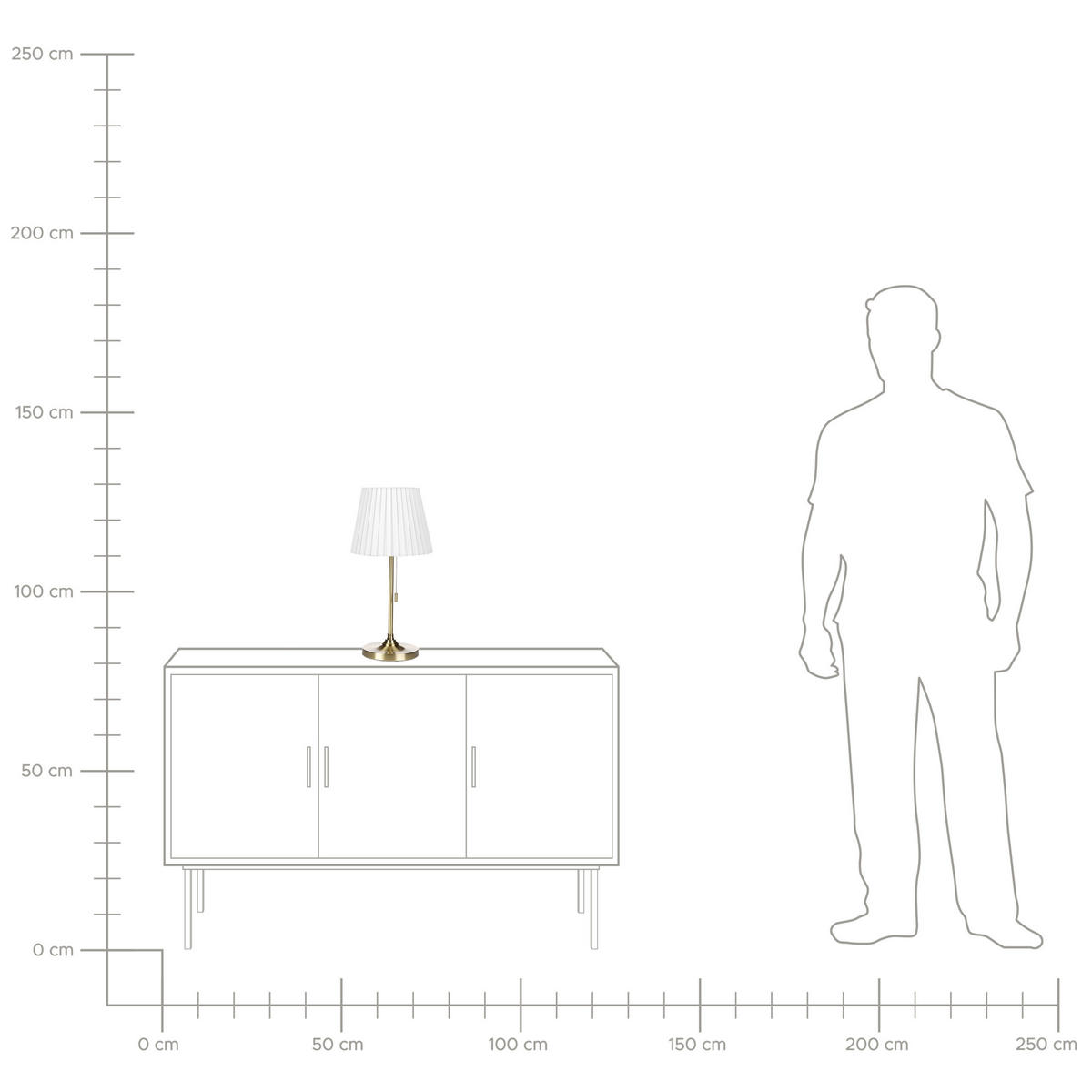 TISCHLAMPE Torysa 23/23/48 cm - Messingfarben, Metall (23/23/48cm) - Beliani